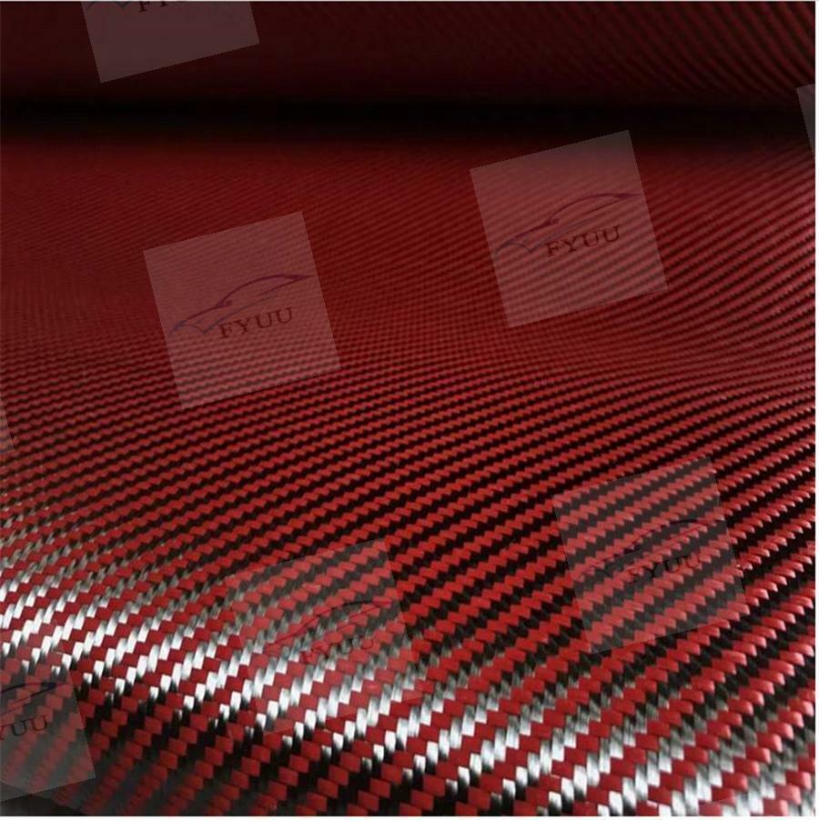 Rear Carbon Fiber Fabric Cloth Twill Weave Hybrid Fabric Red