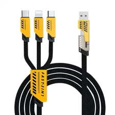 200W Fast Wall Charger ,4 in1 Multi USB Charging Cable For iPhone/Samsung/Type C