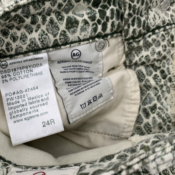 AG Adriano Goldschmied Mari jeans denim snake print hi rise straight leg new 24 thumbnail 6