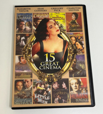 15 Great Cinema DVD Starring Elizabeth Taylor, Sean Connery, Gregory Peck