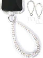 2 Pieces Phone Wrist Strap Pearl Beaded Phone Charm Cell Phone Strap Detachable