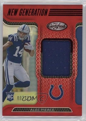 2022 Certified New Generation Jerseys Mirror Red /199 Alec Pierce Rookie RC oh8