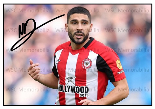 11015. Neal Maupay Signed Pictures (A4 Prints) Brentford Brighton Everton etc.
