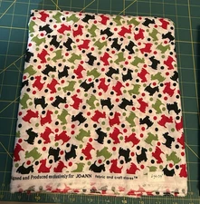 Christmas SCOTTIE DOGS - Red and Green Joann’s Christmas Fabric OOP