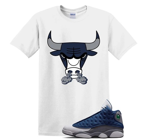 BULL Shirt To Match jd 13 Flint, AJ 13 AJ13s Rare Retro Black/White