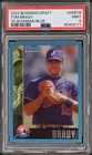 2023 Bowman Draft Tom Brady 1995 Dream Picks True Blue Refractor #23/199 PSA 9