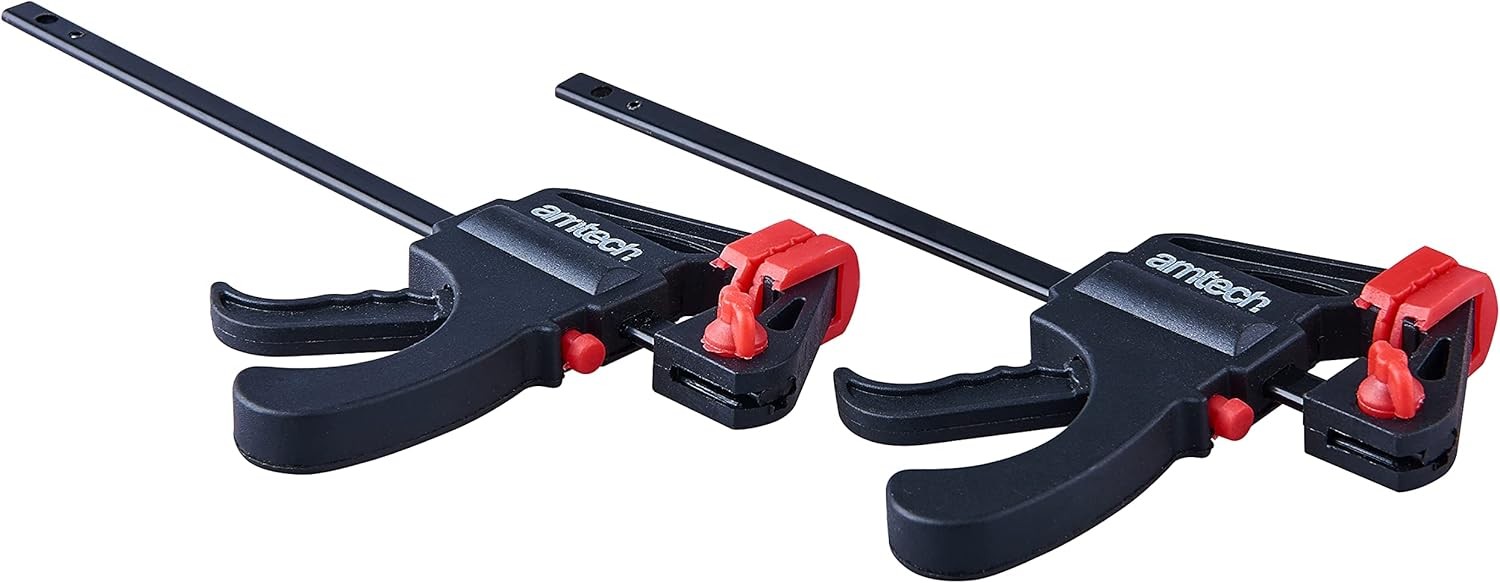 Amtech – Ratchet Speed Clamps (2pc), Nylon-Fibre Jaws with Non-Marking Pads,