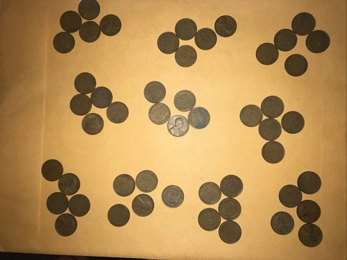 1944 P Lincoln Wheat Cent Pennies ~ Circulated ~ Full Roll of 50 ~ G - XF