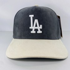Mitchell & Ness Los Angeles Dodgers Pro Pinch A-Frame Suede Snapback Hat Gray
