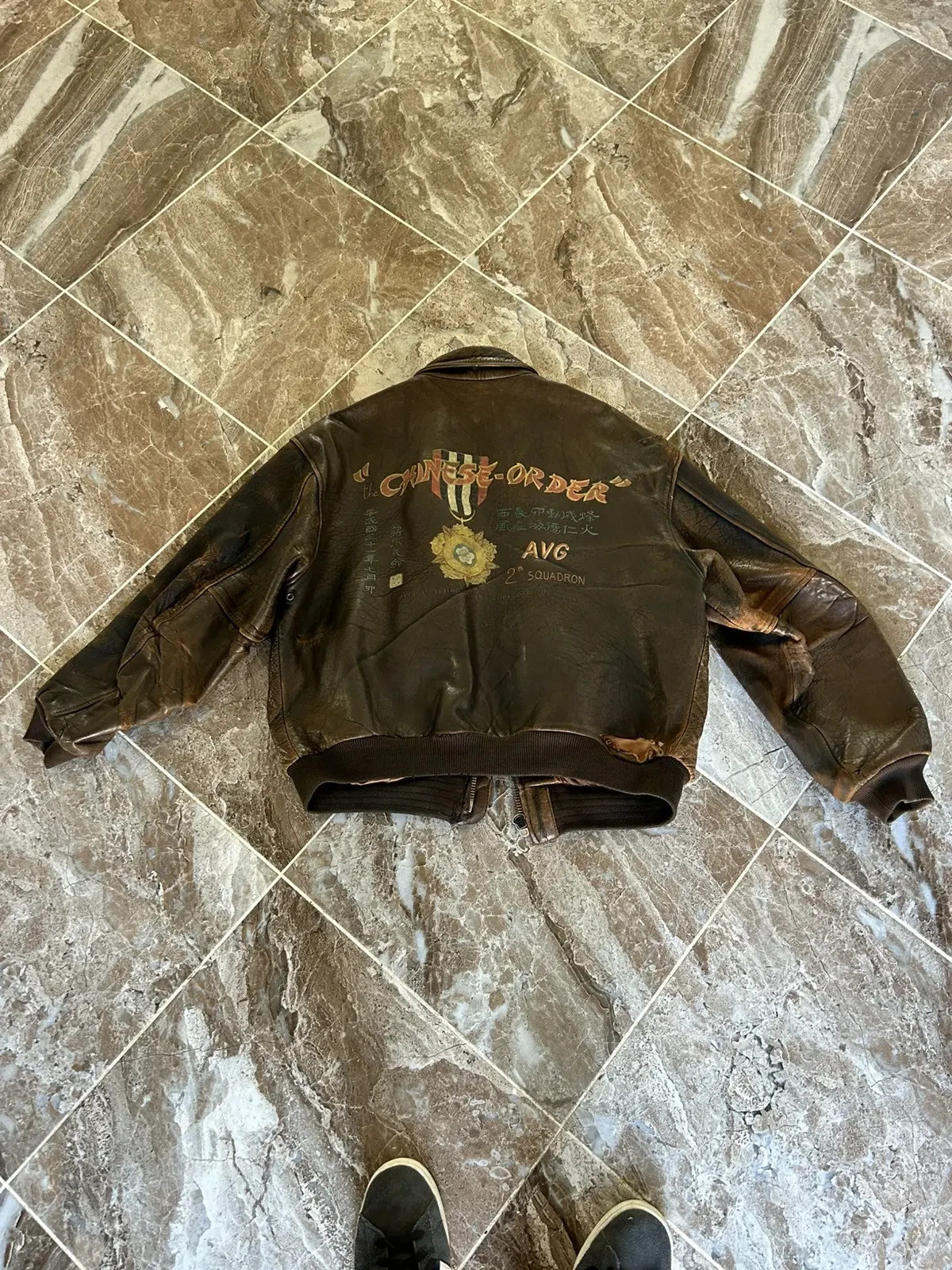 Avirex Vintage Leather Jacket “Chinese Order” Flying Tigers