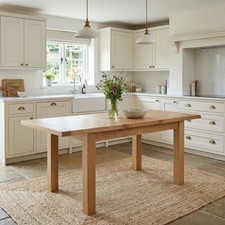 Hereford Rustic Oak Extending Dining Table 140 ?190 cm -Dining Room-HER6