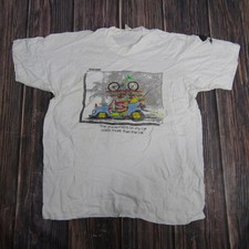 New Ocean T-Shirt Mens Large White Vintage 1988 Rad Cliff Surf Graphic USA Made