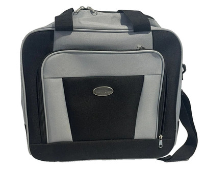 Bella Russo Bag Carry On Rolling Travel Laptop Compartment Gray Black 16x13.5x6''