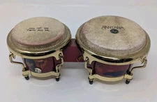 Carlos Santana LP Mini Bongo Drum Drums Set Hand Held Musical Instrument Rare 