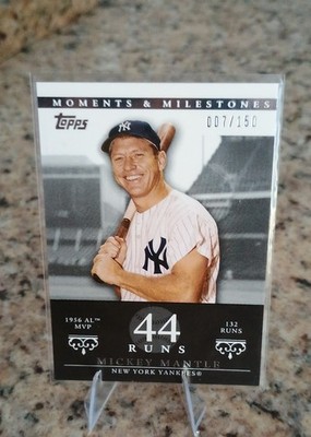 2007 Topps Moments & Milestones - Mickey Mantle #166-9 1956 AL MVP - 132 Runs...