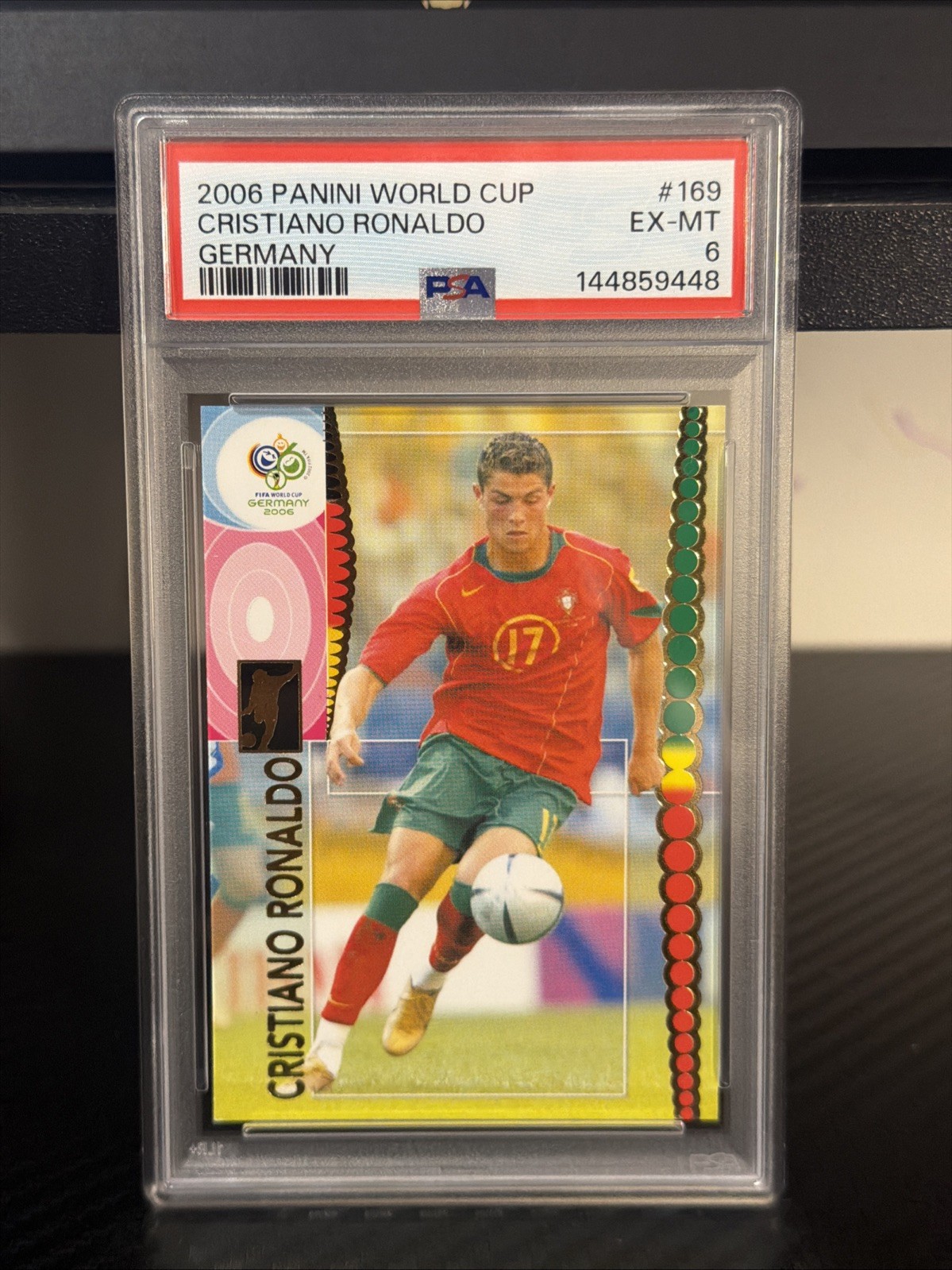 2006 Panini World Cup Germany Cristiano Ronaldo #169 PSA 6 MINT ROOKIE