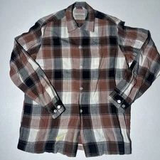 Vintage 1950s Stradivari Strad-O-Sportsman Rayon Cotton Blnd Loop Collar Shirt M