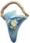 1949 Roseville Pottery 8 1/2" "BLUE APPLE BLOSSOM" Wall Pocket 366-8