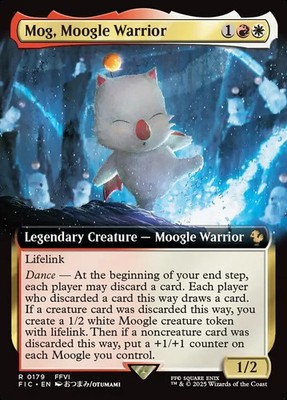 Mog, Moogle Warrior 179 - NM Extended Art - Final Fantasy Commander - MTG