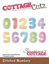 Fustelle Big Shot Sizzix Cottage Cutz Stitched Numbers