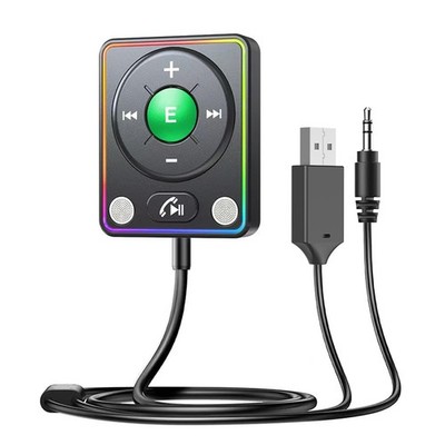 NEWNEWLIU Bluetooth 5.4 AUX Car Adapter,[Dual Connection & Mic Noise Green