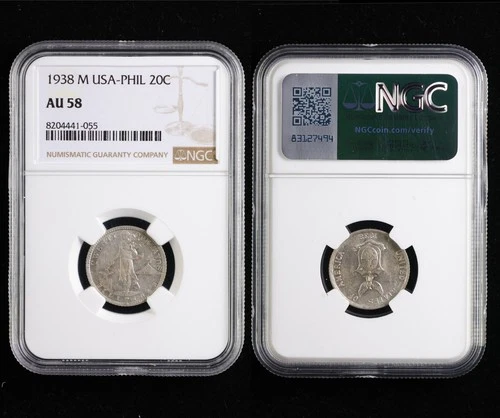 1938 M USA-PHIL 20C NGC AU 58