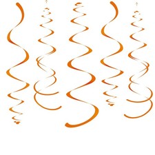 28 Pack Orange Party Hanging Swirl Decorations, Plastic Ceiling Streamers, Decor