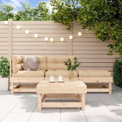 Garten Lounge Set Sitzgruppe Sofa Gartenmöbel 4-tlg. Massivholz Kiefer vidaXL