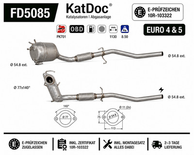   DPF Audi A3 Seat Leon Skoda Superb VW Golf Passat 1.6 2.0 TDI Euro 5