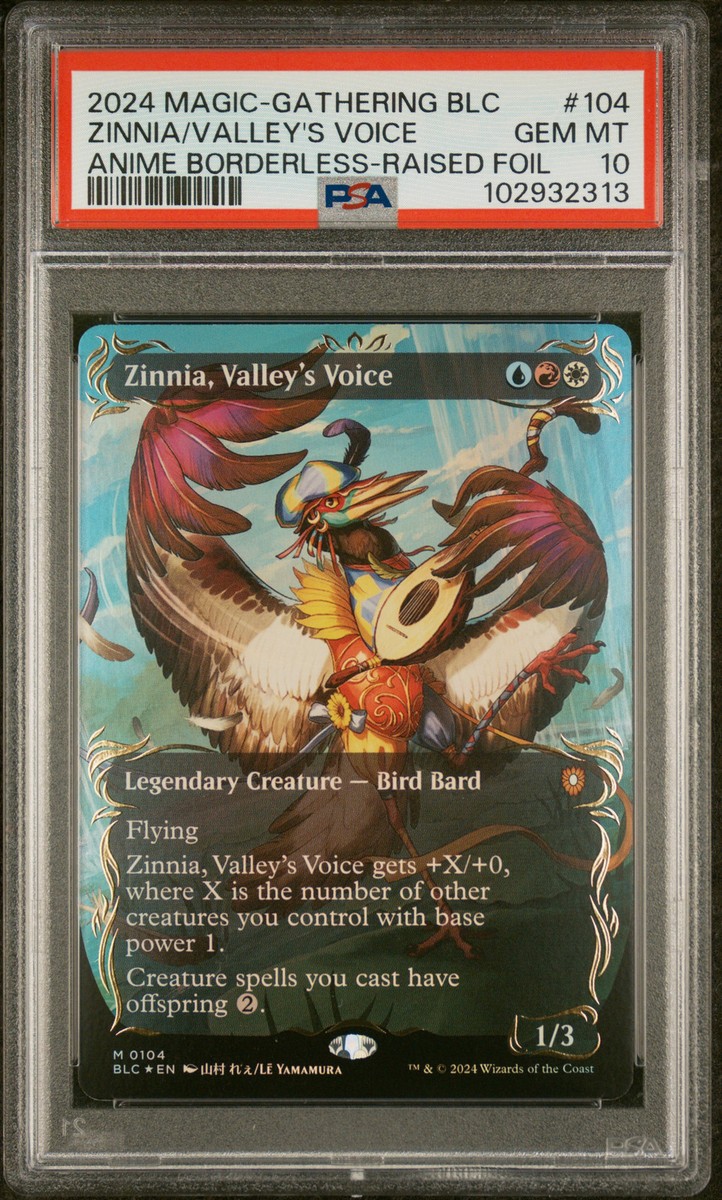 2024 MTG BLOOMBURROW COMMANDER #104 ZINNIA, VALLEY'S VOICE PSA 10