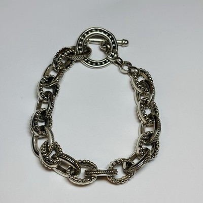 Bali Sterlingsilber ineinandergreifendes Kreis Armband 7,5 in -1,1