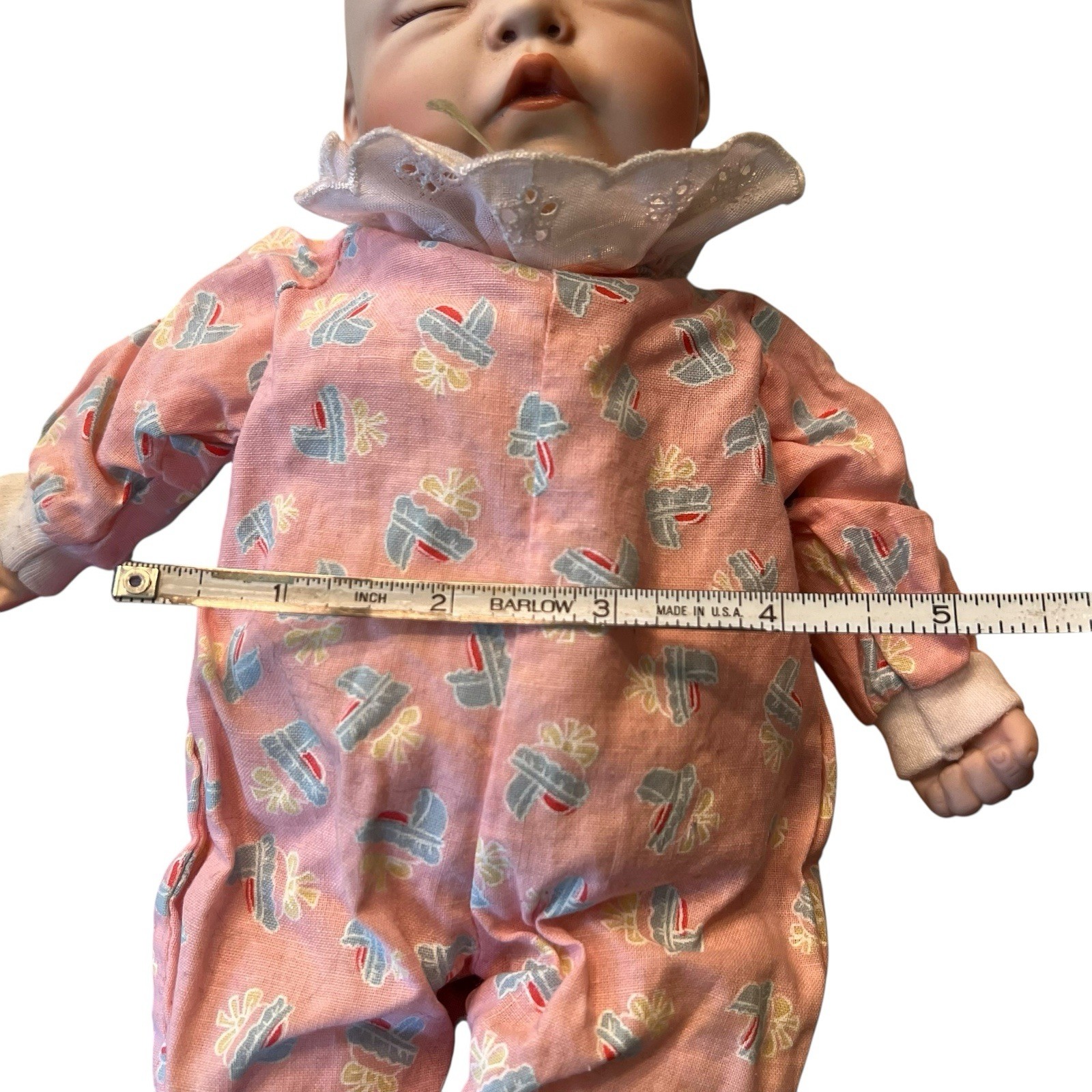 Vintage Camelot QVC Newborn Twin Dolls & Bassinet Ceramic Face Dressed in Pink