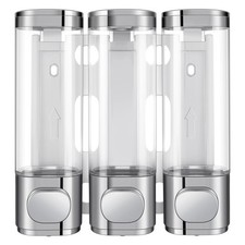YIAOZ Shower Soap Dispenser,Shampoo and Conditioner 10.14 Oz Triple Silvery
