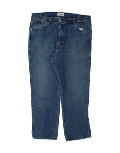 WRANGLER Herren Brushed Straight Jeans W36 L27 Blau Baumwolle OE19