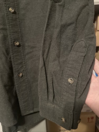 NEW Woolrich Sportsman Chamois Shirt Mens Medium Charcoal Grey Flannel NWT - Picture 3 of 8