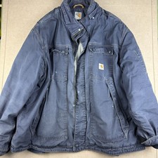 Carhartt FR Full Swing Jacket Men  s 3XL Navy Flame Resistant Canvas Work Coat
