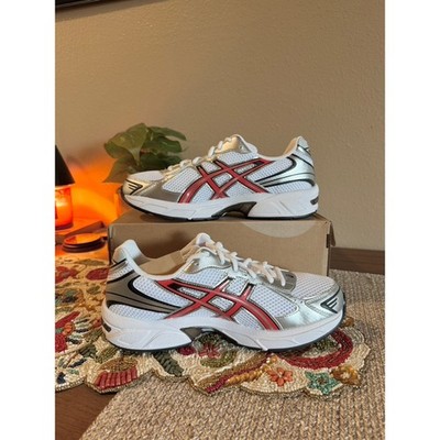 Size 9.5 - Asics Gel-1130 White Red Snapper Pure Silver Electric