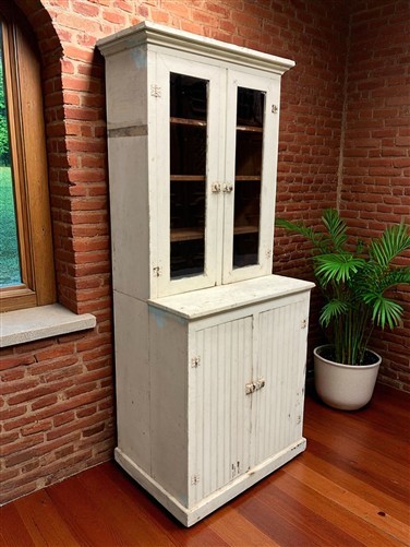 Primitive Kitchen Cupboard, Vintage China Hutch, Pantry Storage, Display Cabinet