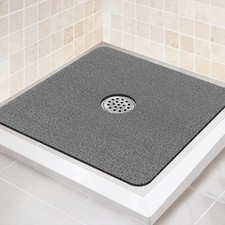 Shower Mat Non Slip,27 x 27 Inch Extra Large Bath Mat with Drain,Soft Square Loo