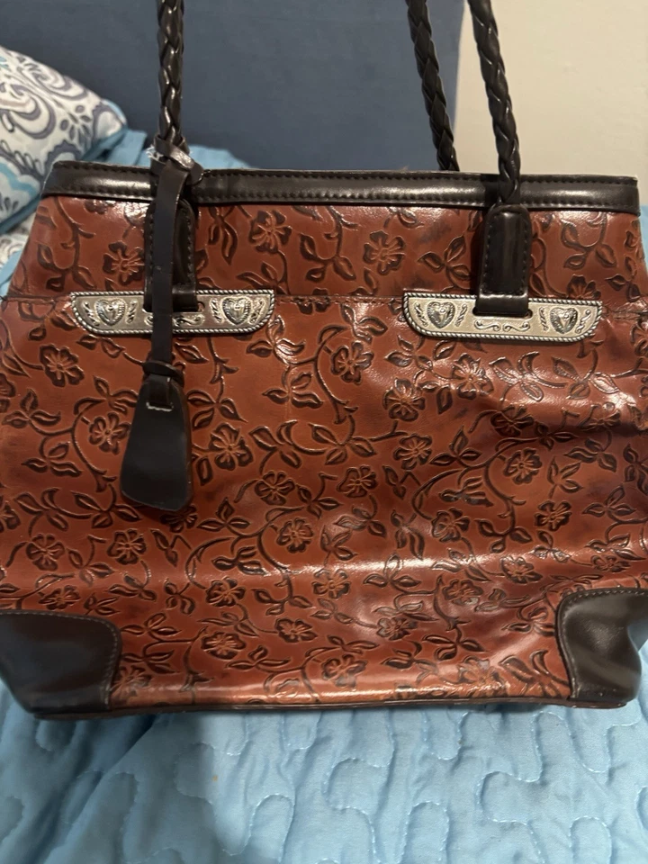 Bolso de hombro Coldwater Creek de cuero marrón, estilo occidental, excelente estado Foto 2 de 4