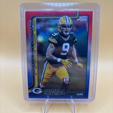 2025 Topps Chrome✨Red White & Blue Refractor✨#112 Christian Watson - Packers