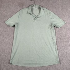 Lululemon Polo Shirt Mens XL Green Stripe Performance Golf Athletic Top