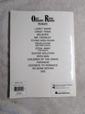 Ozzy Osbourne Randy Rhoads Tribute 1987 TAB Songbook Crazy Train