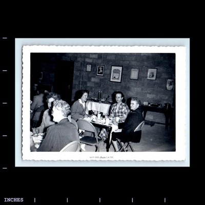Old Vintage Photo WOMEN SITTING IN DINING HALL