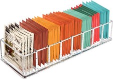 Acrylic Tea Bag Organizer, Clear 8-Slot Holder  Storage Box for Drawer