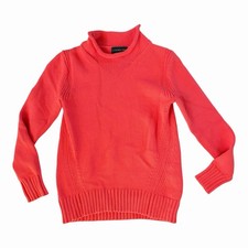 J. Crew Always Coral Cotton Roll Neck Sweater Green Tag Extra Small XS