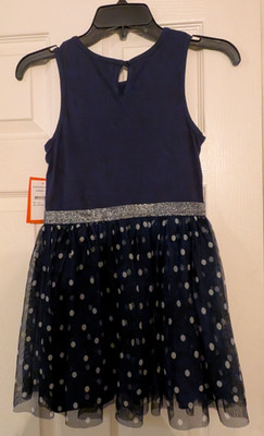 Joe Fresh Girls Dress Dark Blue With Polkadots Size Medium