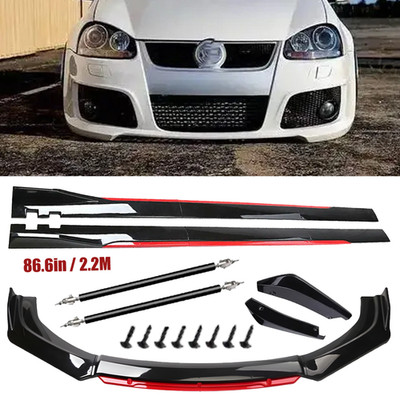 For VW Golf GTI MK5 MK6 Car Front Bumper Lip Spoiler Splitter Side Skirt Glossy