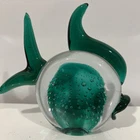 Murano Style Vintage Art Glass Controlled Bubble Angel Fish figurine.
