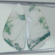 12.00Cts Natural Green Moss Agate Pair Fancy Loose Gemstone